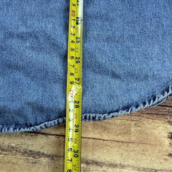 Three Rivers Womens Shirt Medium Blue Denim Long Sleeve Button Up Adult XL Y2K - Picture 5 of 5